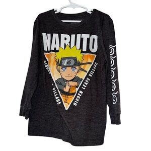 Naruto shippuden collection Viz Media long sleeve gray shirt boys sz small
